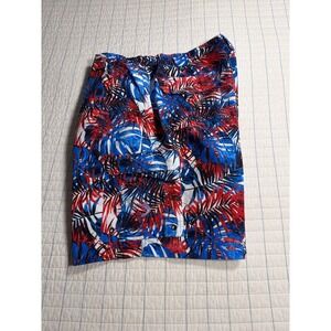Reel Legends Mens Tropical Palm Cargo Board Shorts Blue Red White XL‎ Fishing